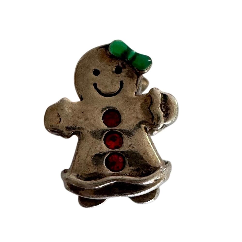 Chamilia Gingerbread Girl Charm 925 Sterling Silver Christmas Holiday Retired